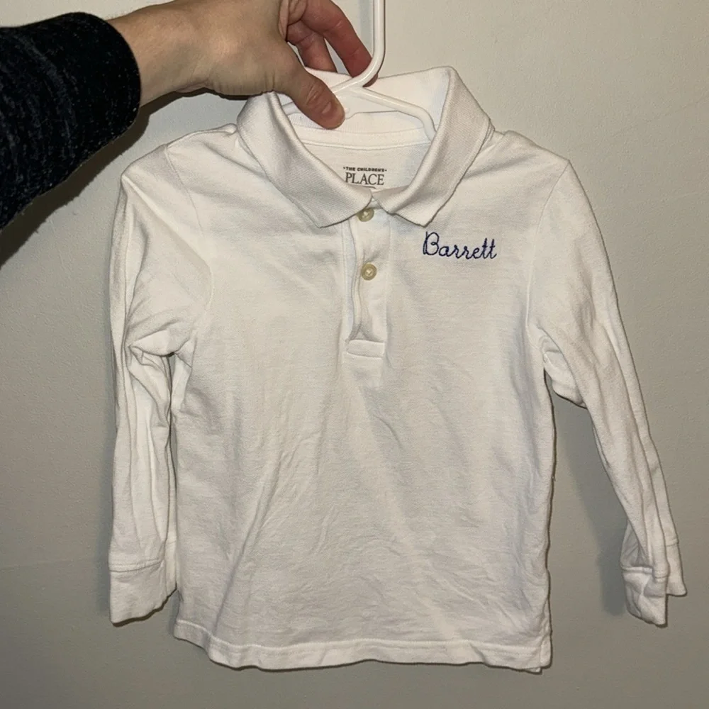 Boys “Barrett” monogrammed zip up jacket & long sleeve polo 3T